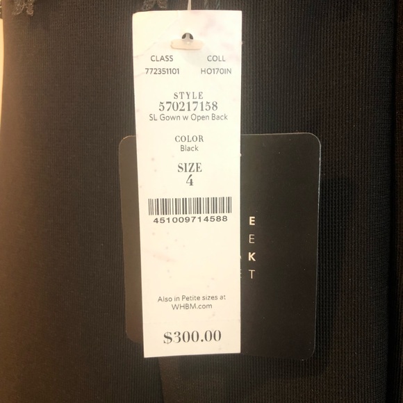 WHBM Long Black Halter Cocktail Dress sz 4 - Picture 4 of 5